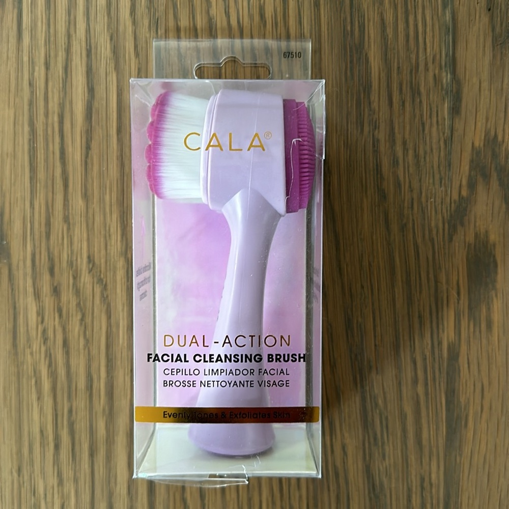 NEW CALA Dual-Action Facial Cleansing Brush Pink Purple Facial Massage Exfoliate